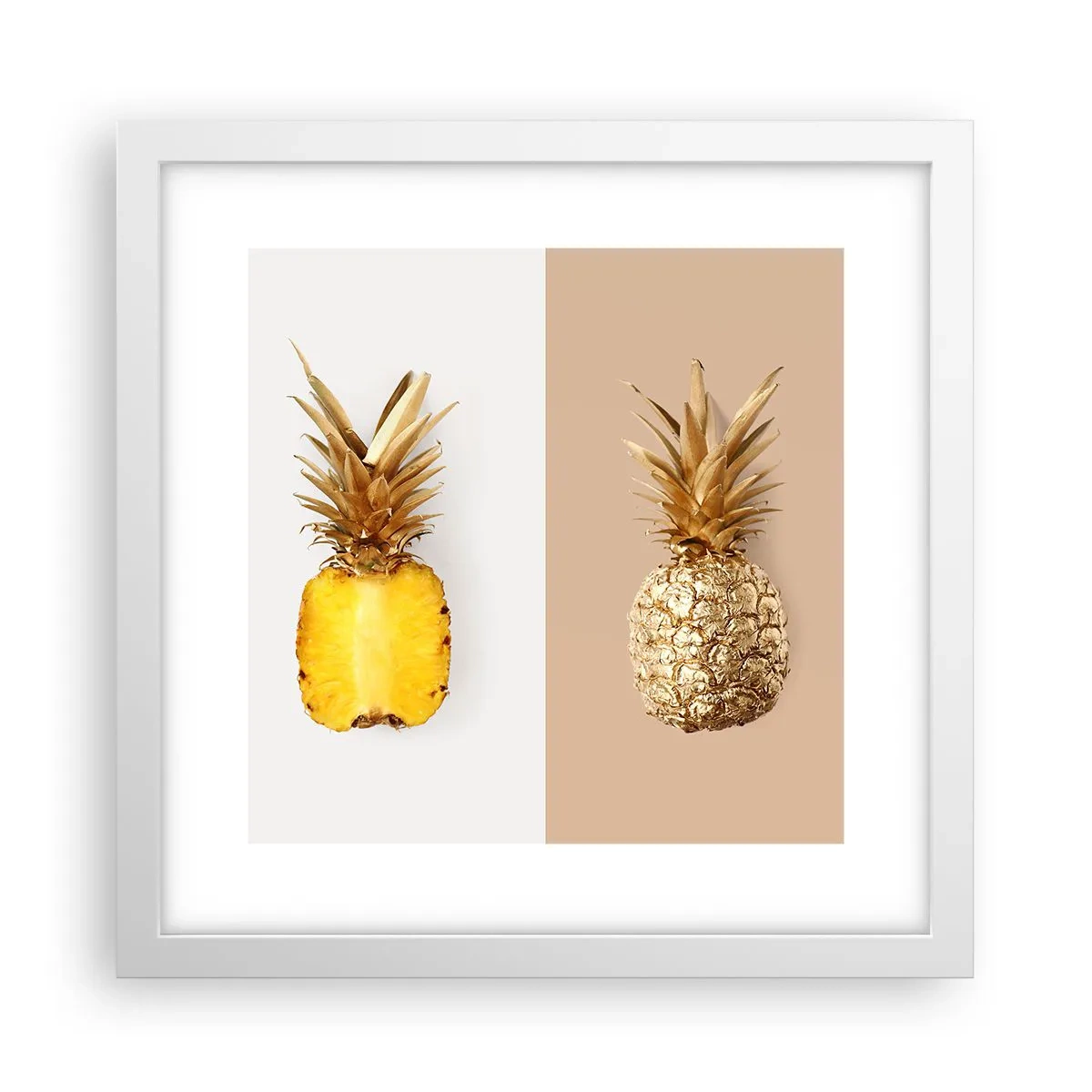 Affiche dans un cadre blanc - Poster - Ananas pour nous - 30x30 cm