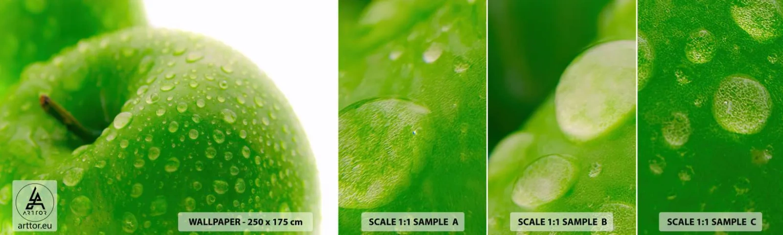 Échantillon De Papier Peint Standard Eco - Fraîcheur de verdure fraîche - Fruit, Pomme, La gastronomie - 100x30 cm