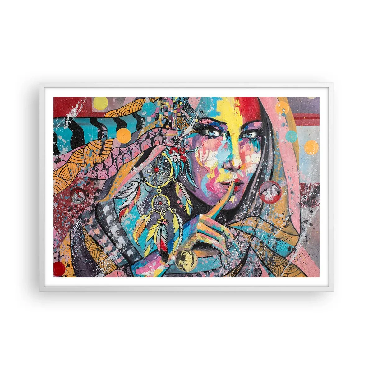 Affiche dans un cadre blanc - Poster - Taisez-vous jusqu'à ce que vous compreniez - 100x70 cm