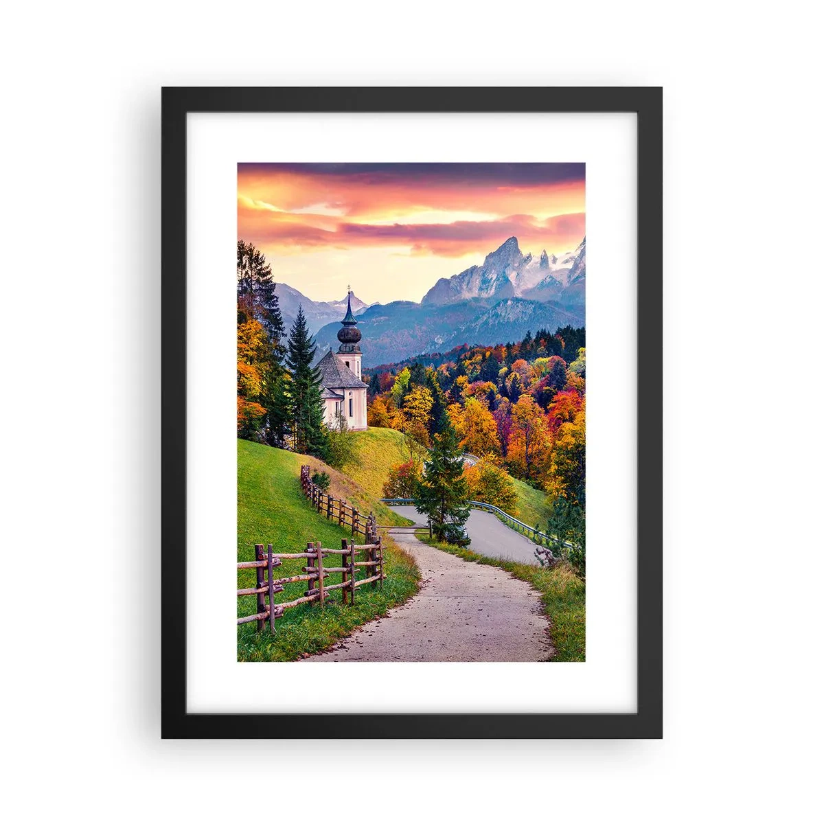 Affiche dans un cadre noir - Poster - Paysage comme peind - 30x40 cm
