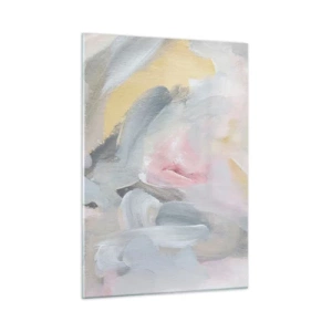Impression sur verre - Image sur verre - Composition abstraite aux couleurs pastel - 50x70cm - Dans un monde pastel - Décoration murale moderne pour le salon et la chambre ARTTOR