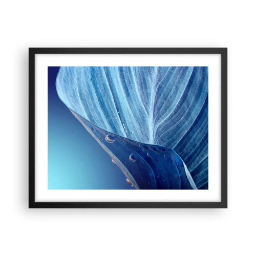 Affiche dans un cadre noir - Poster - Gouttes cachées du bleu - 50x40 cm