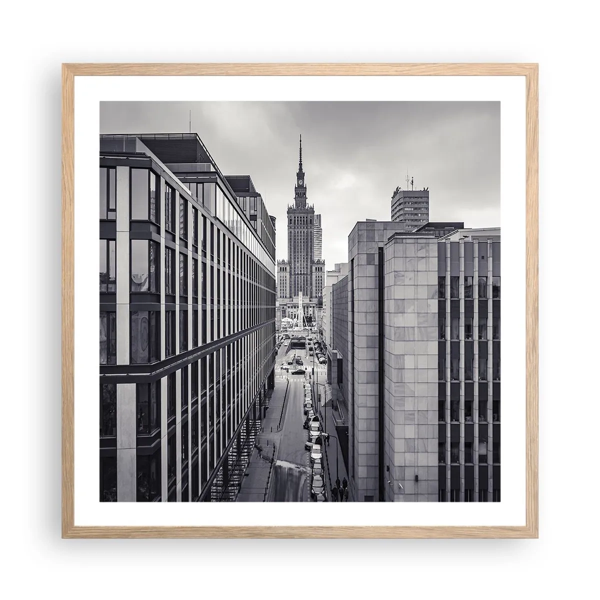 Affiche dans un chêne clair - Poster - Vallée de Varsovie - 60x60 cm