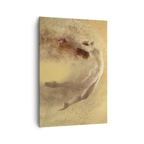 Impression sur toile - Image sur toile - Une figure en mouvement dynamique avec un effet de désintégration - 70x100cm - Dans le ravissement de la danse - Décoration murale moderne pour le salon et la chambre ARTTOR