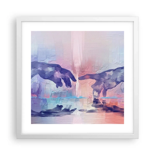 Affiche dans un cadre blanc - Poster - Divine étincelle de vie - 40x40 cm