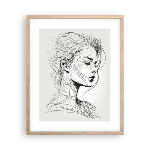 Affiche dans un chêne clair - Poster - Portrait en pensée - 40x50 cm