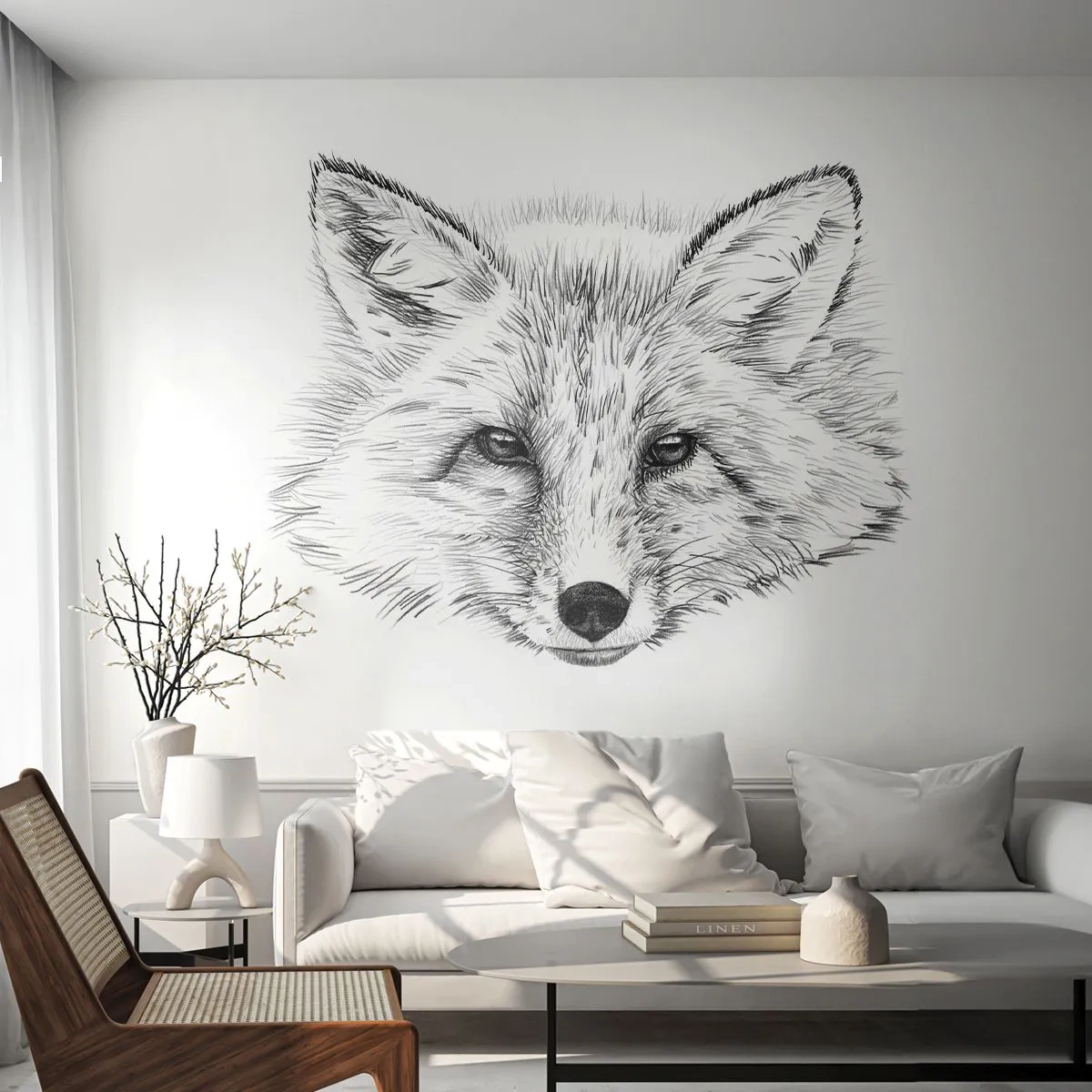 Papier Peint Autocollant Deluxe Sticker - Ces yeux peuvent-ils mentir ? - Animaux, Renard, Graphique - 250x175 cm
