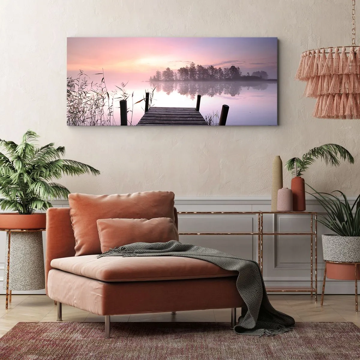 Impression sur toile - Image sur toile - De la brume lilas… - 90x30 cm