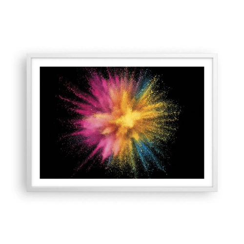 Affiche dans un cadre blanc - Poster - Origine des couleurs - 70x50 cm