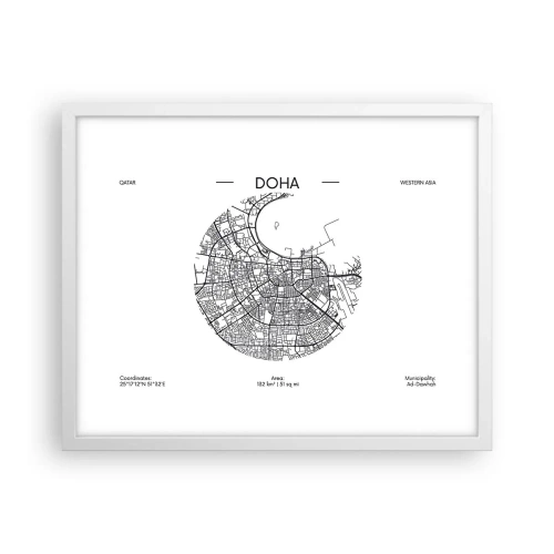 Affiche dans un cadre blanc - Poster - Anatomie de Doha - 50x40 cm