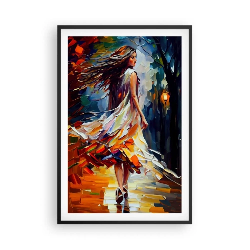 Affiche dans un cadre noir - Poster - La fille d'automne - 61x91 cm