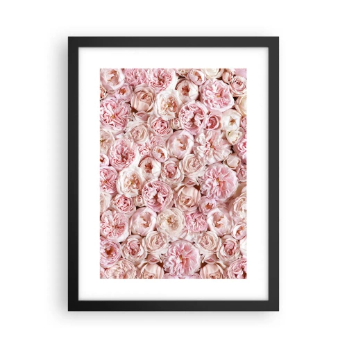 Affiche dans un cadre noir - Poster - Un lit de roses - 30x40 cm