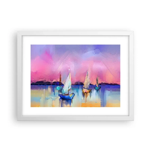 Affiche dans un cadre blanc - Poster - Direction: les eaux larges - 40x30 cm