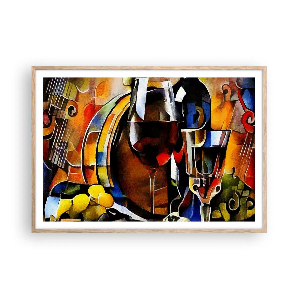 Affiche dans un chêne clair - Poster - Et le monde prend des couleurs - 100x70 cm