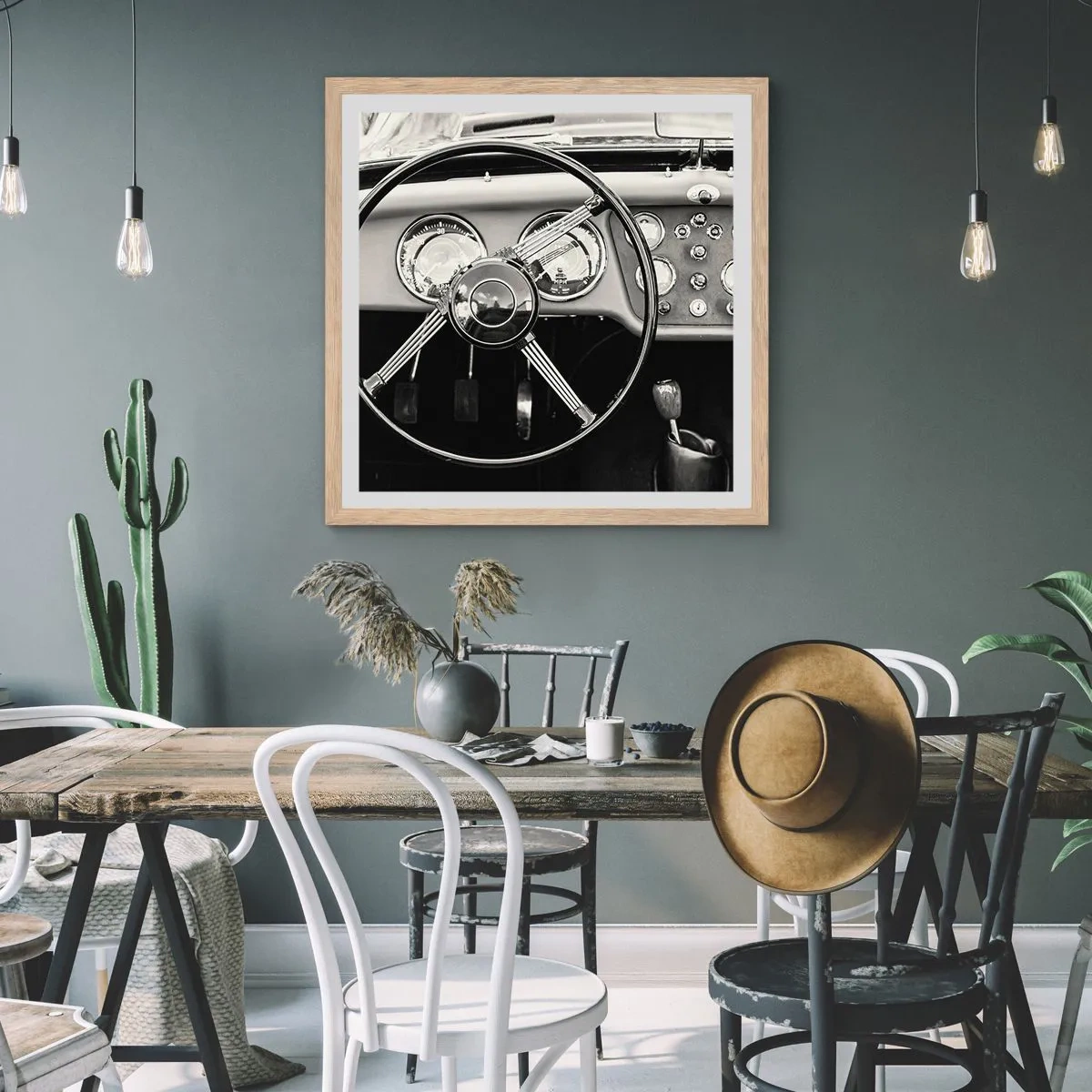 Affiche dans un chêne clair - Poster - Rêve de collectionneur - 50x50 cm