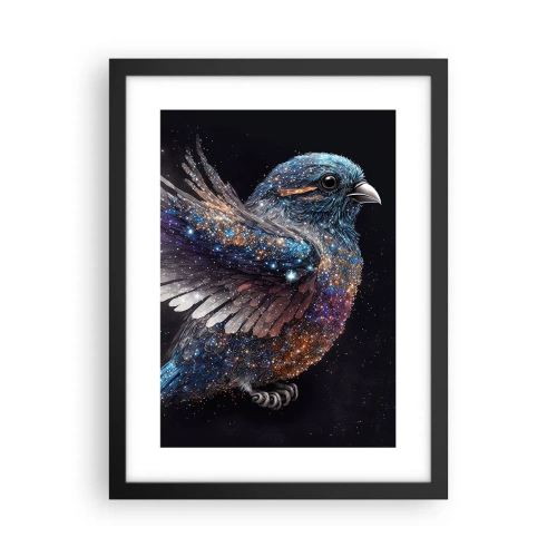 Affiche dans un cadre noir - Poster - Moineau de diamant - 30x40 cm