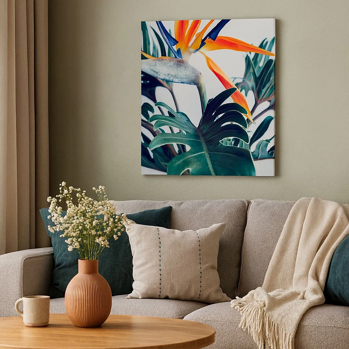 Impression sur toile - Image sur toile - Le buisson oiseaux - 30x30 cm