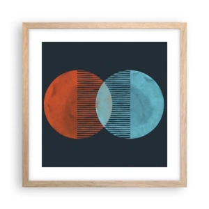 Affiche dans un chêne clair - Poster - Fantaisie astronomique - 40x40 cm