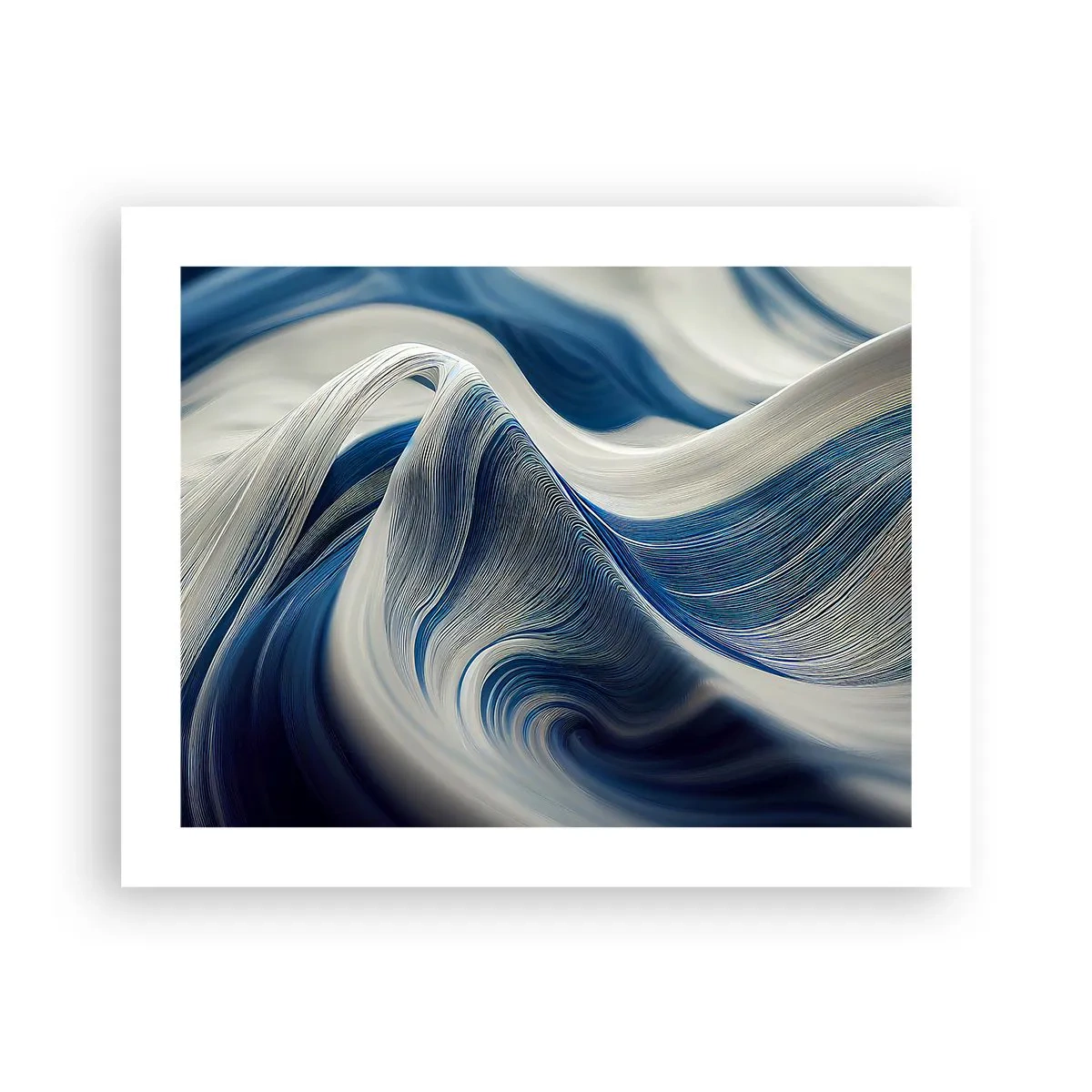 Affiche - Poster - La fluidité du bleu et du blanc - 50x40 cm