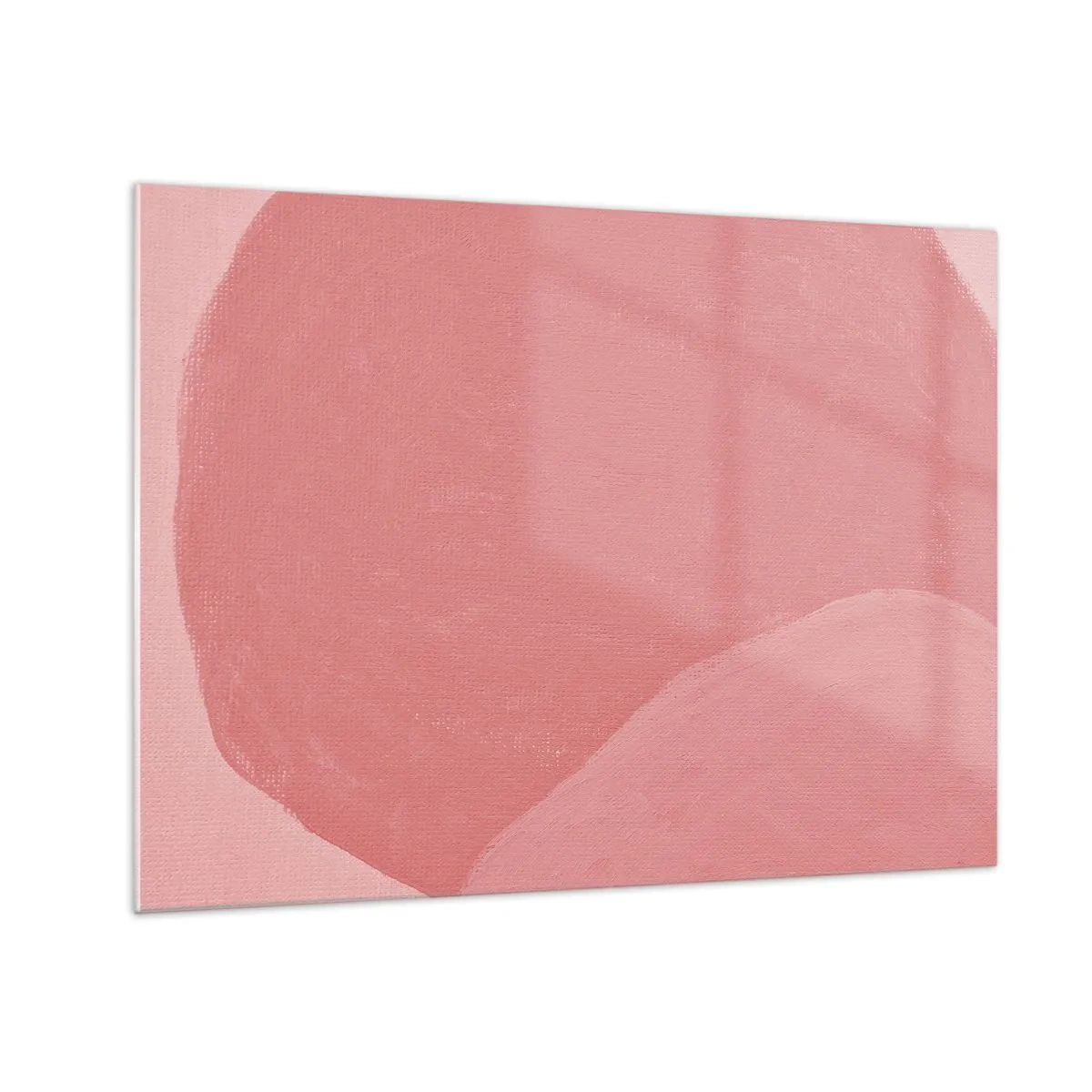 Impression sur verre - Image sur verre - Une forme abstraite dans des tons de rose et de couleurs pastel. - 70x50cm - Composition organique en rose - Décoration murale moderne pour le salon et la chambre ARTTOR