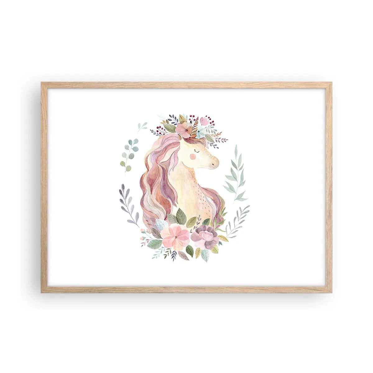 Affiche dans un chêne clair - Poster - Invitation au monde des contes de fées - 70x50 cm