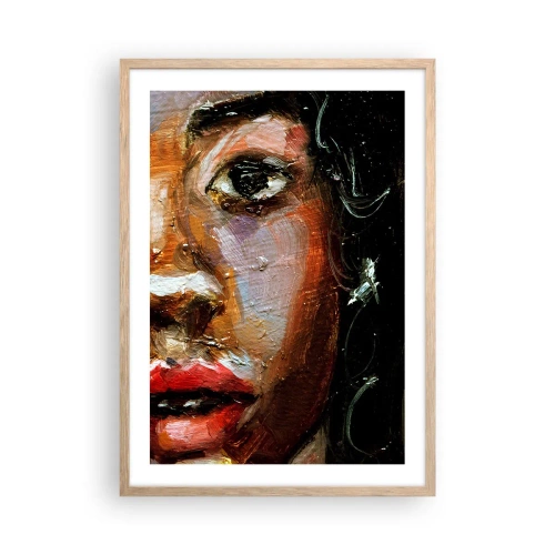 Affiche dans un chêne clair - Poster - Noir et brillant - 50x70 cm