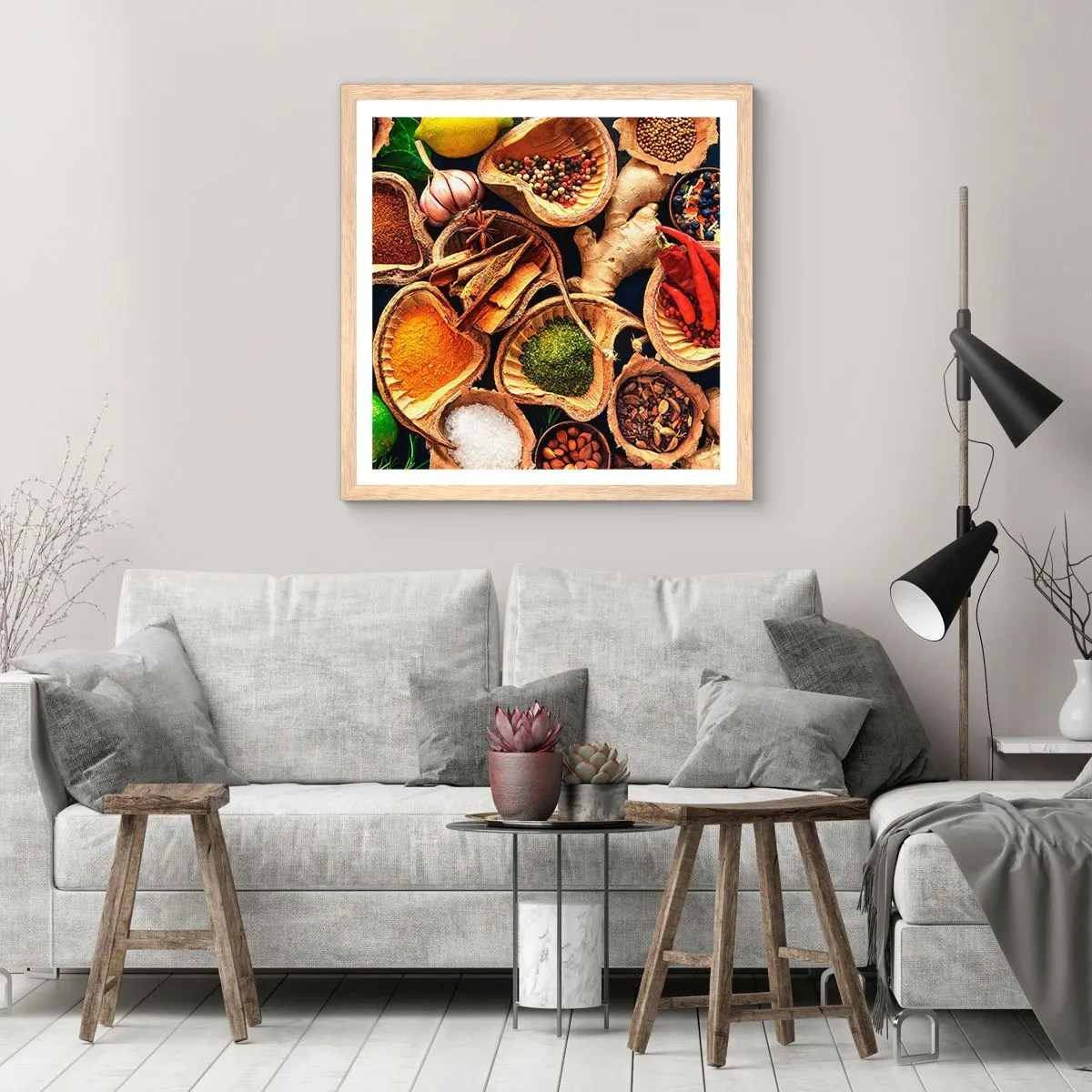 Affiche dans un chêne clair - Poster - Prends ce que tu veux - 60x60 cm