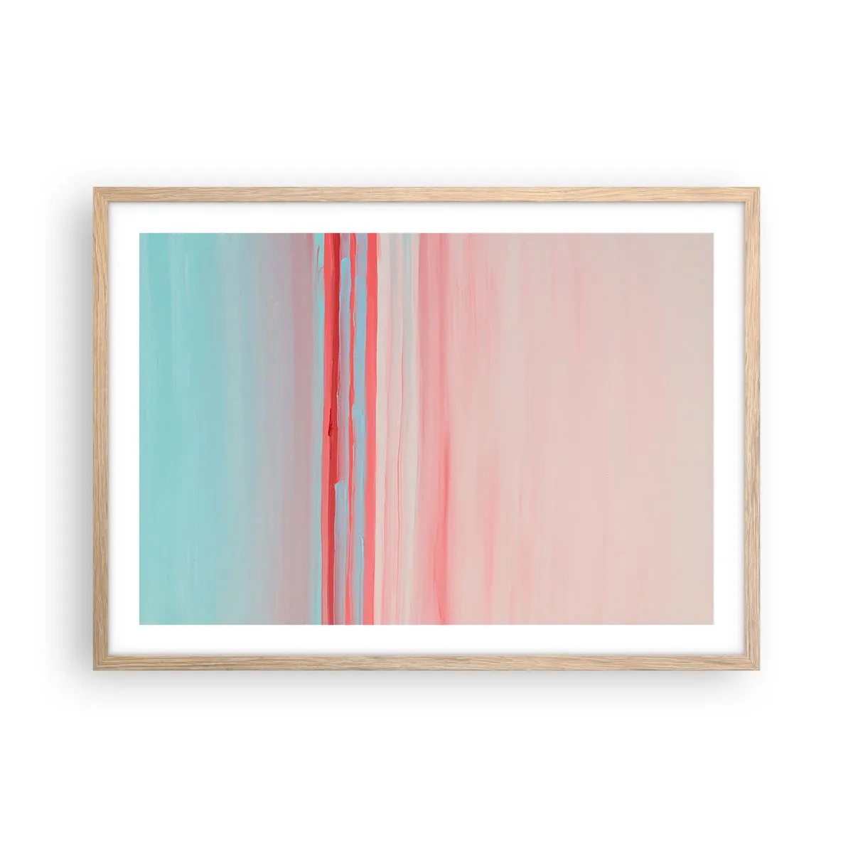 Affiche dans un chêne clair - Poster - Abstraction à l'aube - 70x50 cm