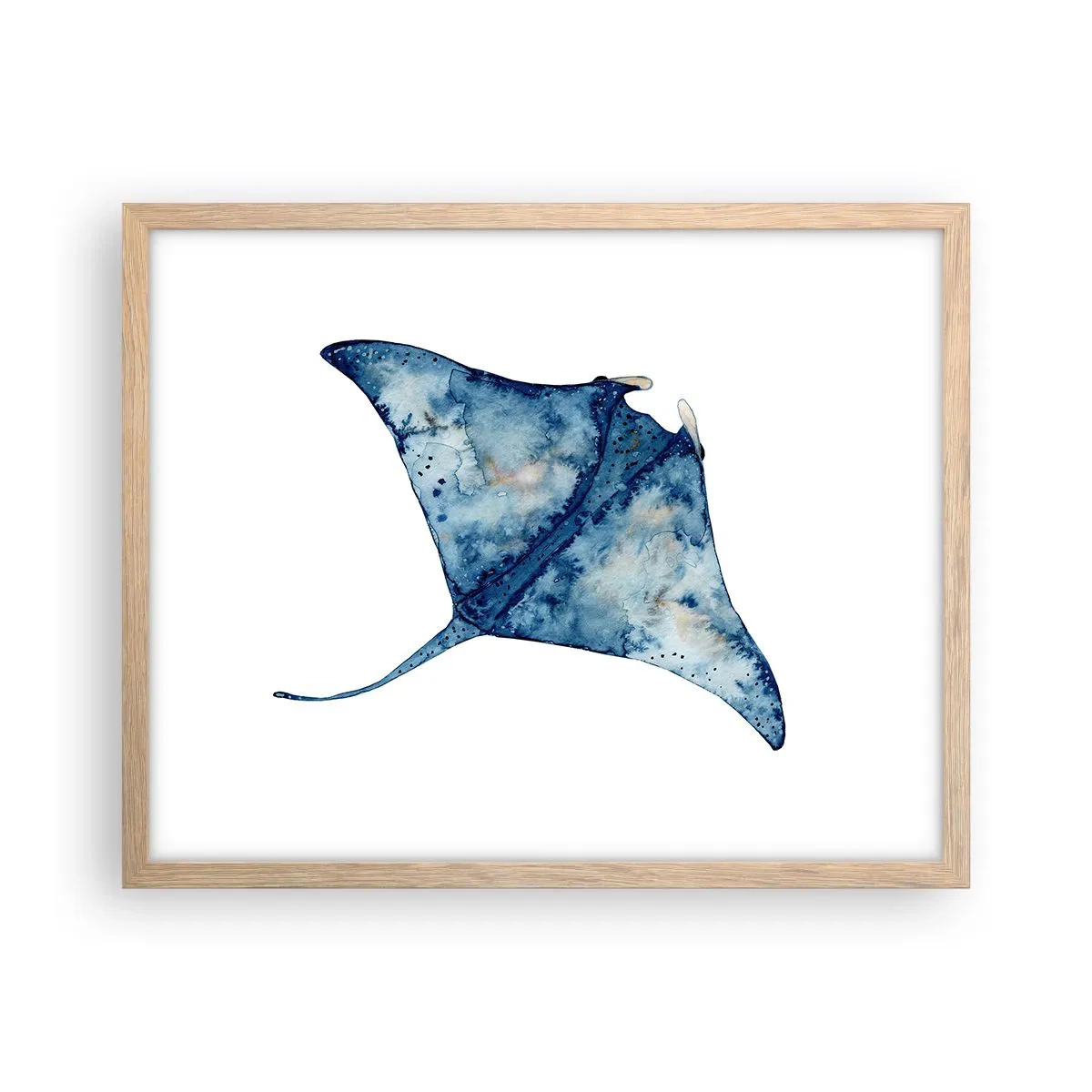 Affiche dans un chêne clair - Poster - La vie en bleu - 50x40 cm