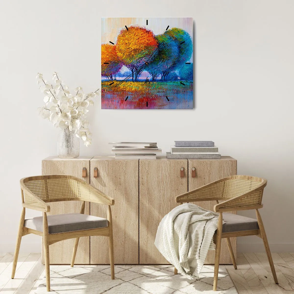 Horloge murale - Pendule murale - Un bouquet de couleurs éclatantes - 30x30 cm