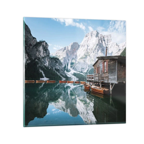 Impression sur verre - Image sur verre - Un matin cristallin en montagne - 30x30 cm