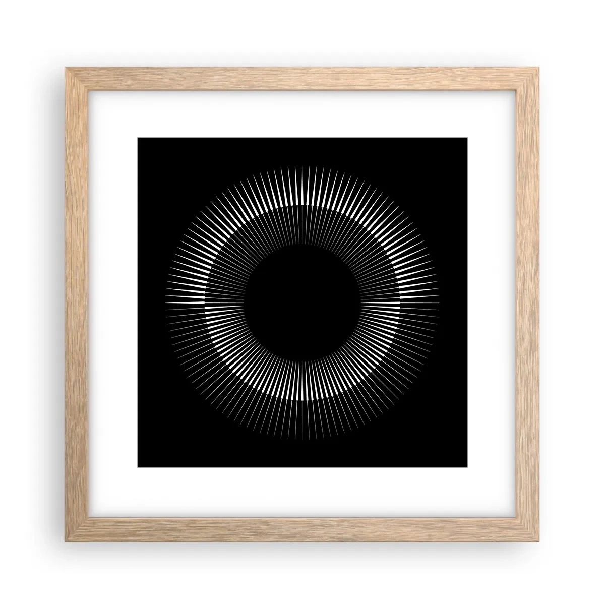 Affiche dans un chêne clair - Poster - Soleil noir - 30x30 cm