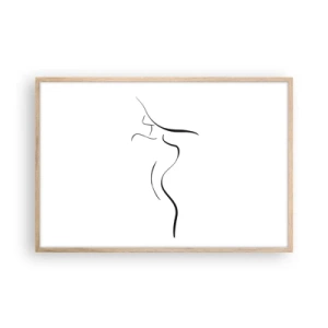 Affiche dans un chêne clair - Poster - Insaisissable comme une vague - 91x61 cm