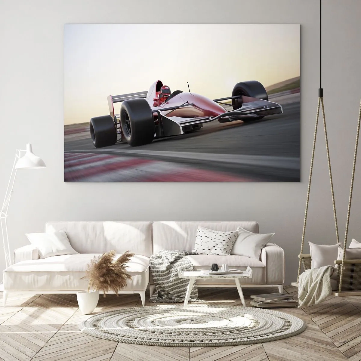 Impression sur verre - Image sur verre - Formule 1 sur la piste de course - 120x80cm - Toujours gagnant - Décoration murale moderne pour le salon et la chambre ARTTOR