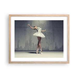 Affiche dans un chêne clair - Poster - Léger comme un oiseau - 50x40 cm