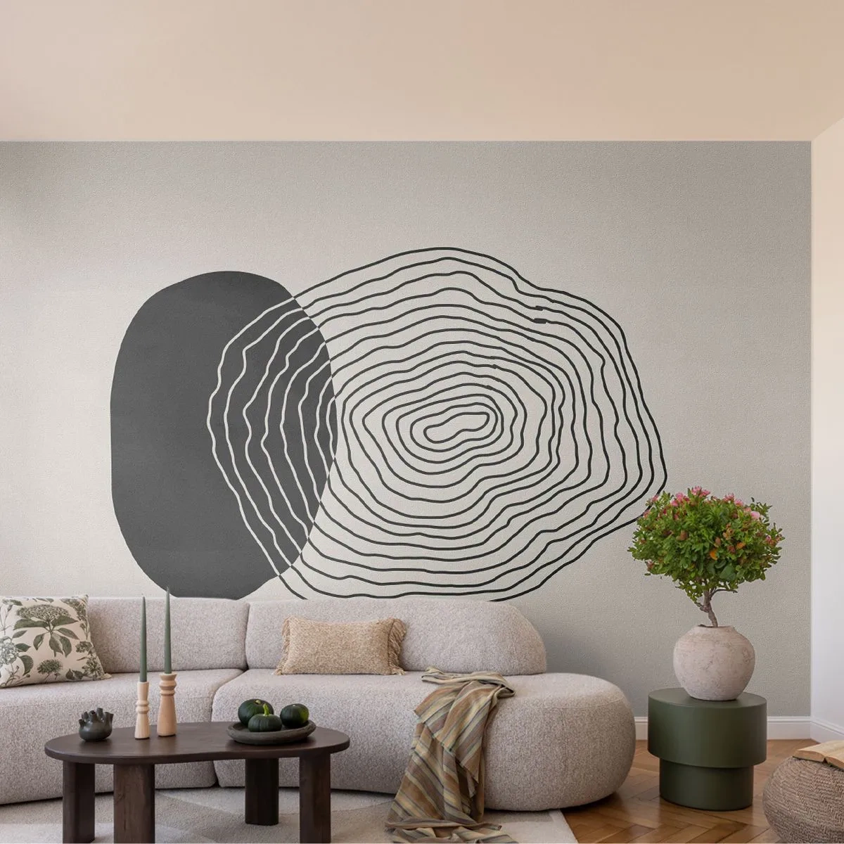 Papier Peint Autocollant Deluxe Sticker - Durabilité et oscillation - Abstraction, Morceau, Graphique - 200x140 cm