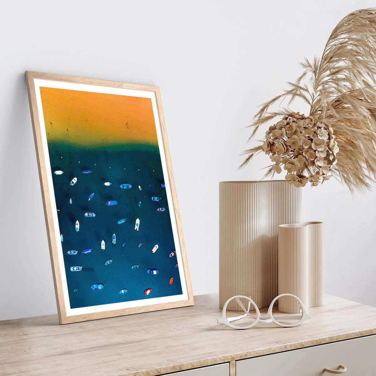 Affiche dans un chêne clair - Poster - Jeu de vacances - 40x50 cm