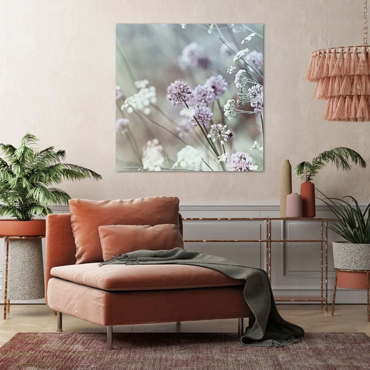 Impression sur toile - Image sur toile - Herbes douces en filigrane - 30x30 cm