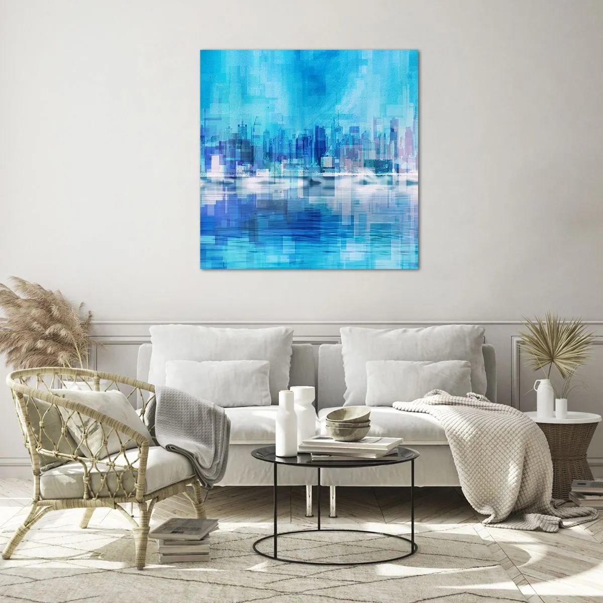 Impression sur verre - Image sur verre - Noyé dans le bleu - 30x30 cm