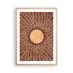 Affiche dans un chêne clair - Poster - Icône du soleil - 50x70 cm