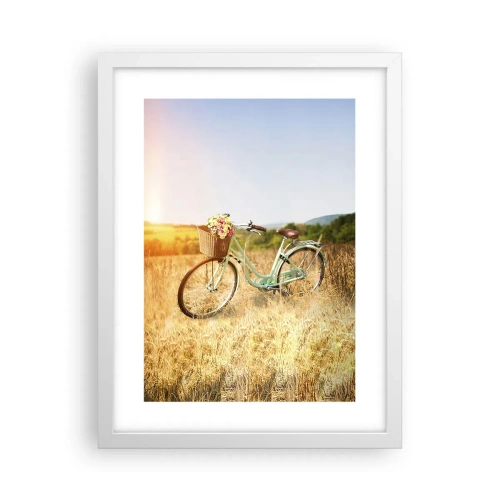 Affiche dans un cadre blanc - Poster - Je vais rester un petit moment - 30x40 cm