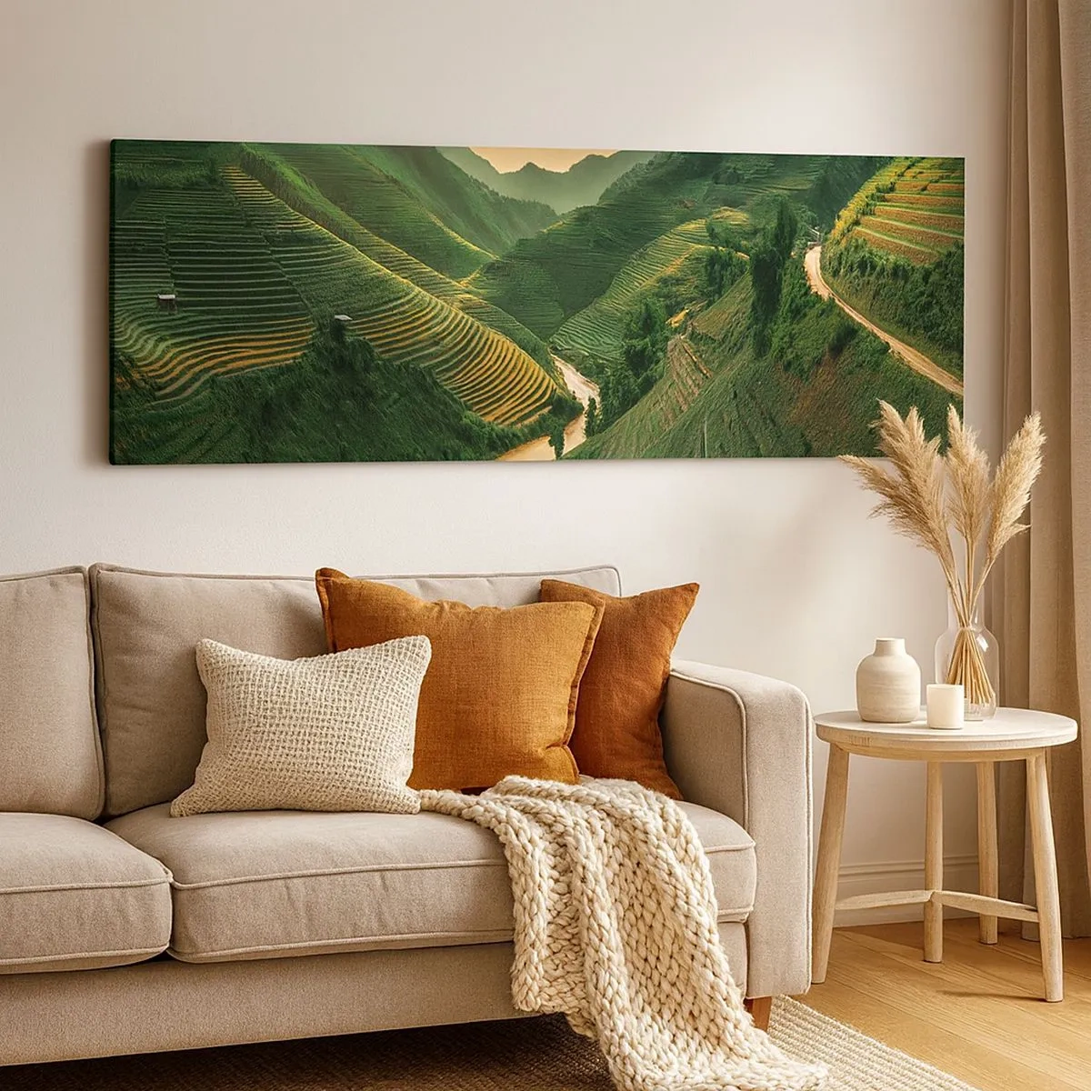 Impression sur toile - Image sur toile - Vallée vietnamienne - 100x40 cm