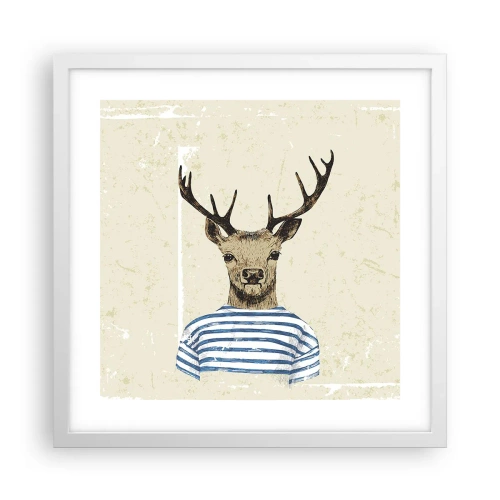 Affiche dans un cadre blanc - Poster - Parce que j'aime les chemises rayées - 40x40 cm