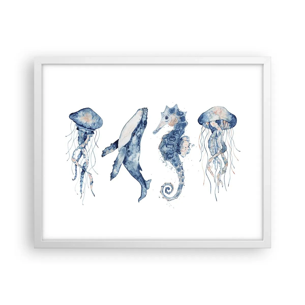 Affiche dans un cadre blanc - Poster - Merveilles de la mer - 50x40 cm