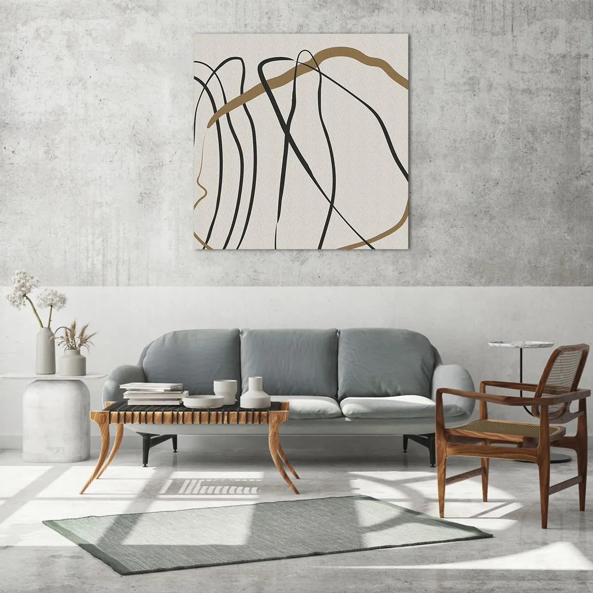 Impression sur verre - Image sur verre - Composition – danse en boucle - 70x70 cm