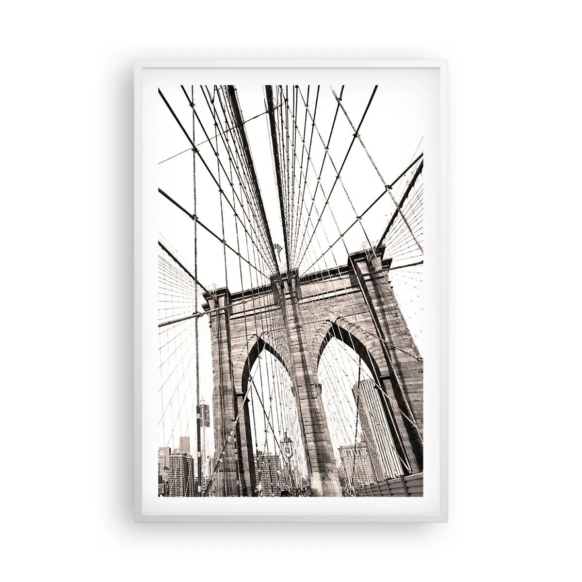Affiche dans un cadre blanc - Poster - Cathédrale New Yorkaise - 61x91 cm