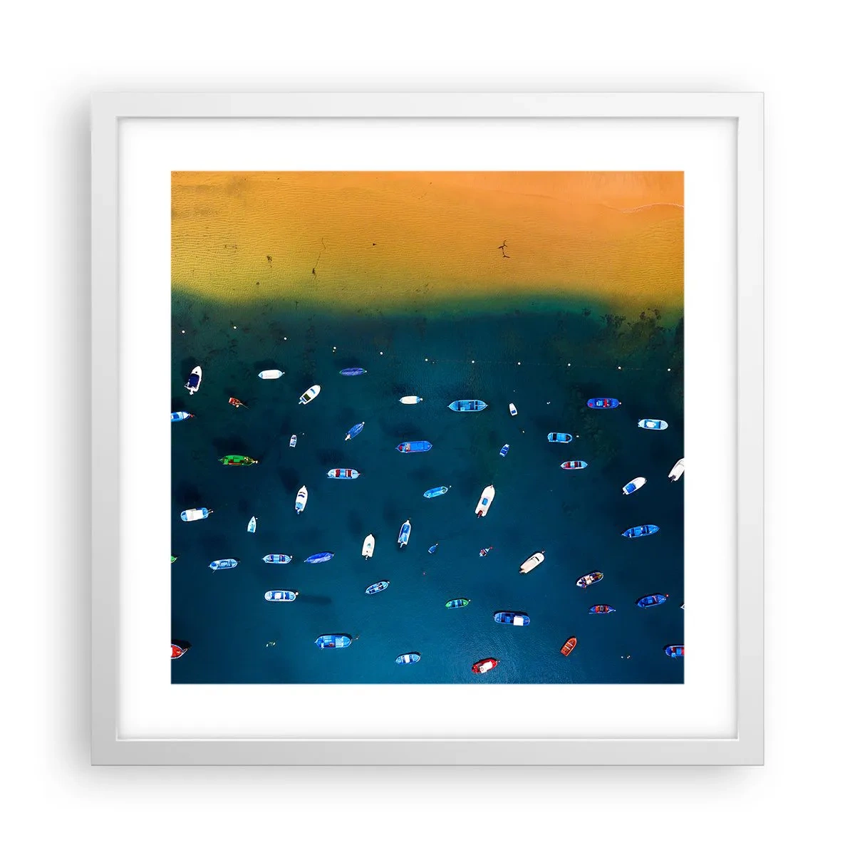 Affiche dans un cadre blanc - Poster - Jeu de vacances - 40x40 cm