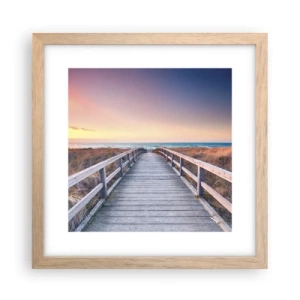 Affiche dans un chêne clair - Poster - Aurore baltique du soir - 30x30 cm