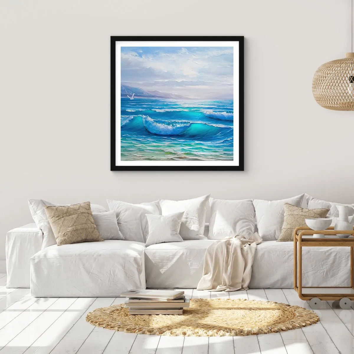 Affiche dans un cadre noir - Poster - Il apporte un soulagement - 40x40 cm