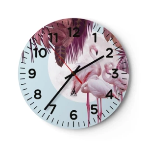 Horloge murale - Pendule murale - Trois oiseaux gracieux - 40x40 cm